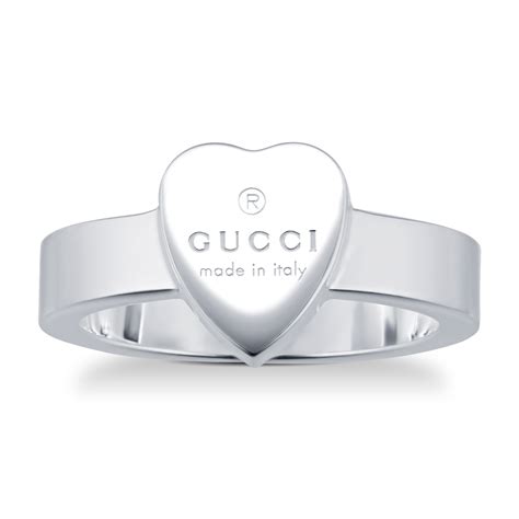 gucci ring zilver|heart ring with gucci trademark.